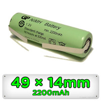 49mm x 14mm AA NiMH Replacement Shaver Battery