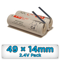 49mm x 14mm x 28mm NiCd Twin AA Replacement Shaver Battery