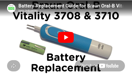 Oral B Vitality Type 3708 & 3710 toothbrush battery replacement