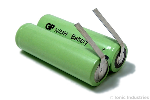 thumbnail image 2 of Grey Pneumatic Ni-MH 2.4V 1200mAh AA Battery Pack For Waterpik WP-450 Water Flosser – Replaces GP130AAHE2B1H 2 of 4
